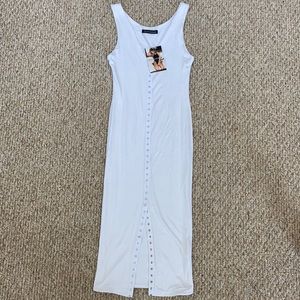 Naked Wardrobe White Split Dress